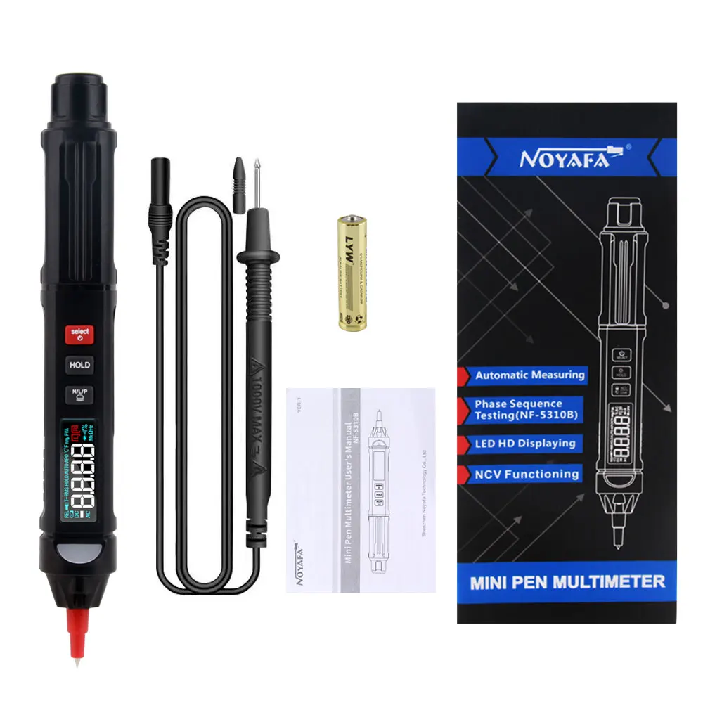 Noyafa NF-5310B Digitální Displej Inteligentní Tester Multimetr digitální indikátor Napětí Tester Pen Odpor Diodový Detektor Voltmetr