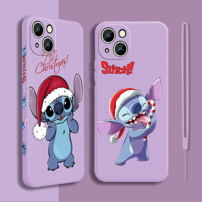 Vánoční Stitch roztomilé Telefon Pouzdro Pro Apple iPhone 13 12 Mini 11 Pro XS MAX XR X 8 7 6S Plus SE Kapalina Levé Lano Kryt Coque Capa