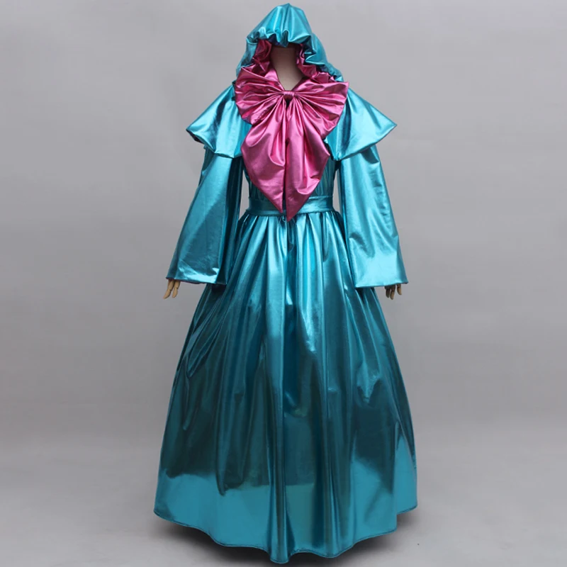 Dobrá Víla Modré Šaty S Kapucí Princezna Dospělé Ženy Cosplay Kostým Maškarní Halloween Maškarní Oblečení