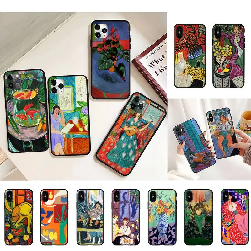 FHNBLJ Henri Matisse Art Malování Telefon Pouzdro pro iPhone 11 12 13 mini pro XS MAX 8 7 6 6S Plus X 5S SE ROKU 2020 XR případě