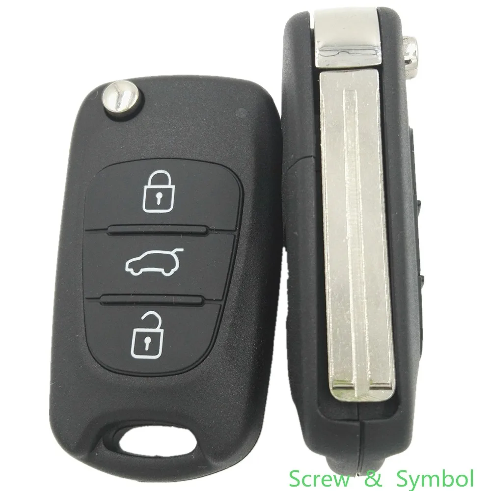 Zbrusu Nový Uncut Blade 3 Tlačítka Dálkového Případě Fob Pro Hyundai I30 I35 Náhradní Flip Auto Klíč Shell Kryt se Symbolem