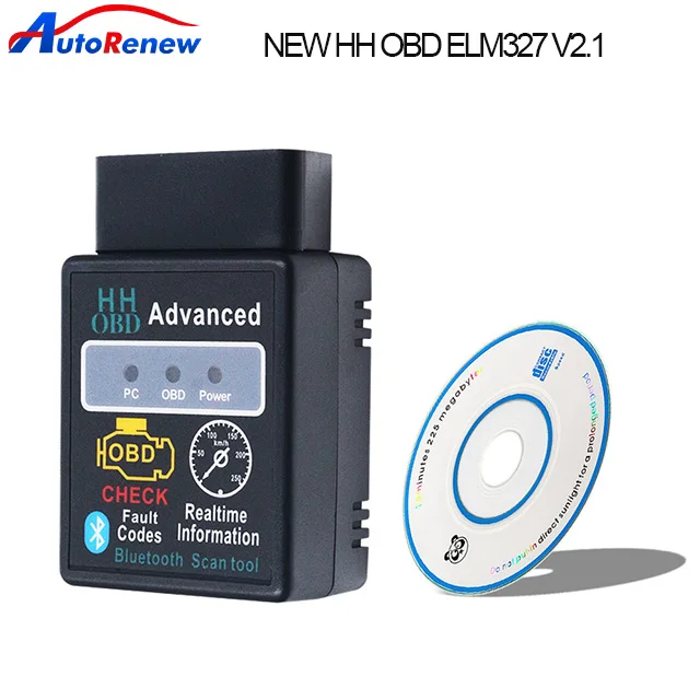 HH OBD ELM327 V2.1 Bluetooth OBD2 OBDII CAN BUS Check Engine Auto Auto Diagnostické Scanner Tool Rozhraní Adaptéru Mini OBD, Skener
