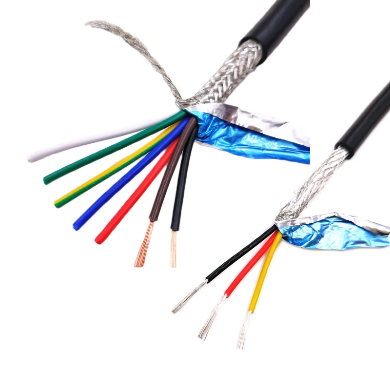 22 20 18AWG 2 3 4 5 6 8core stíněný kabel 5m čisté mědi jádro RVVP stíněný kabel Proti rušení PVC pláštěm ovládací kabel