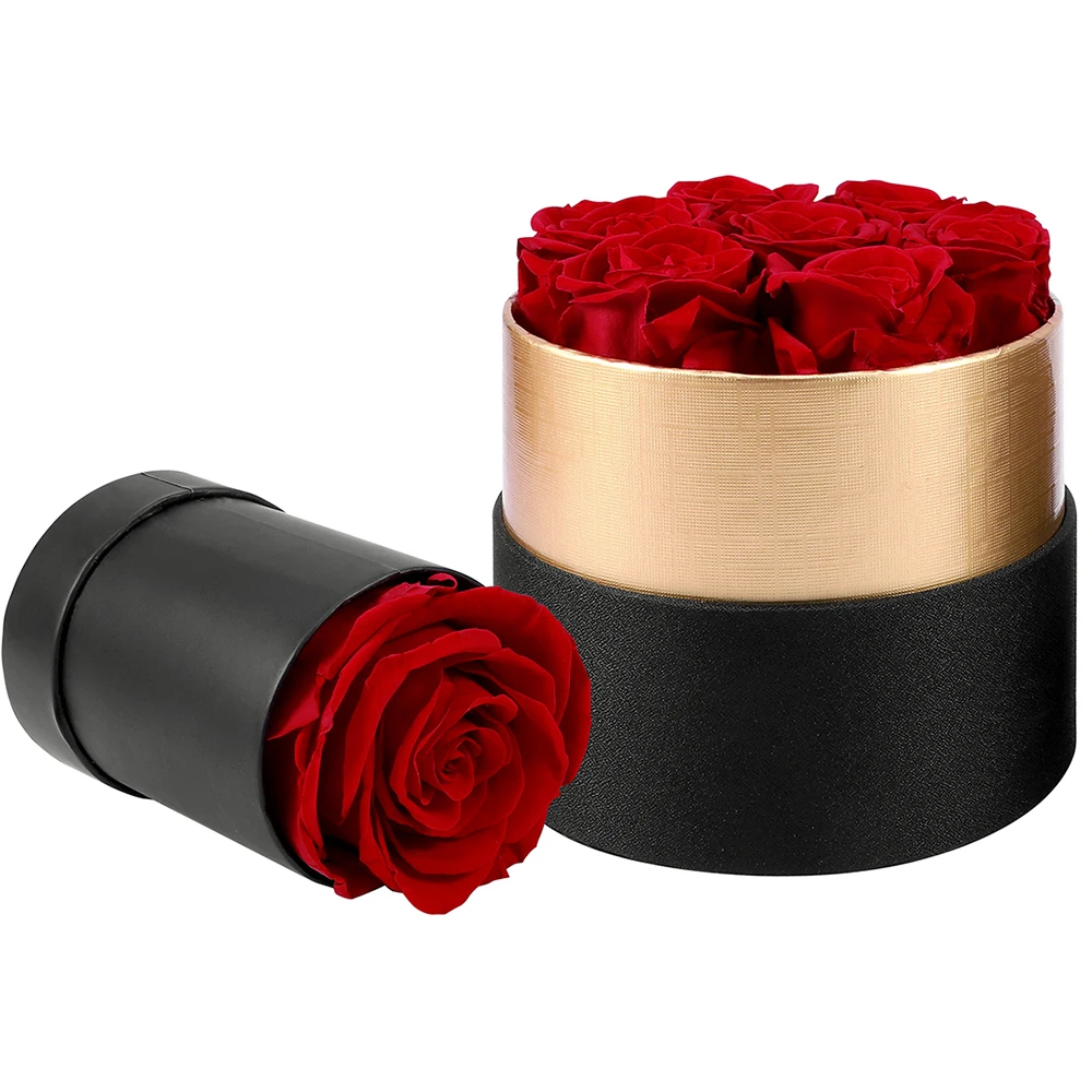 Konzervované Růže v Krabici Valentýna Dárek k Výročí Svatební Výzdoba Věčný Skutečný Růže Květ Navždy Červená Růže, Čerstvé Květiny